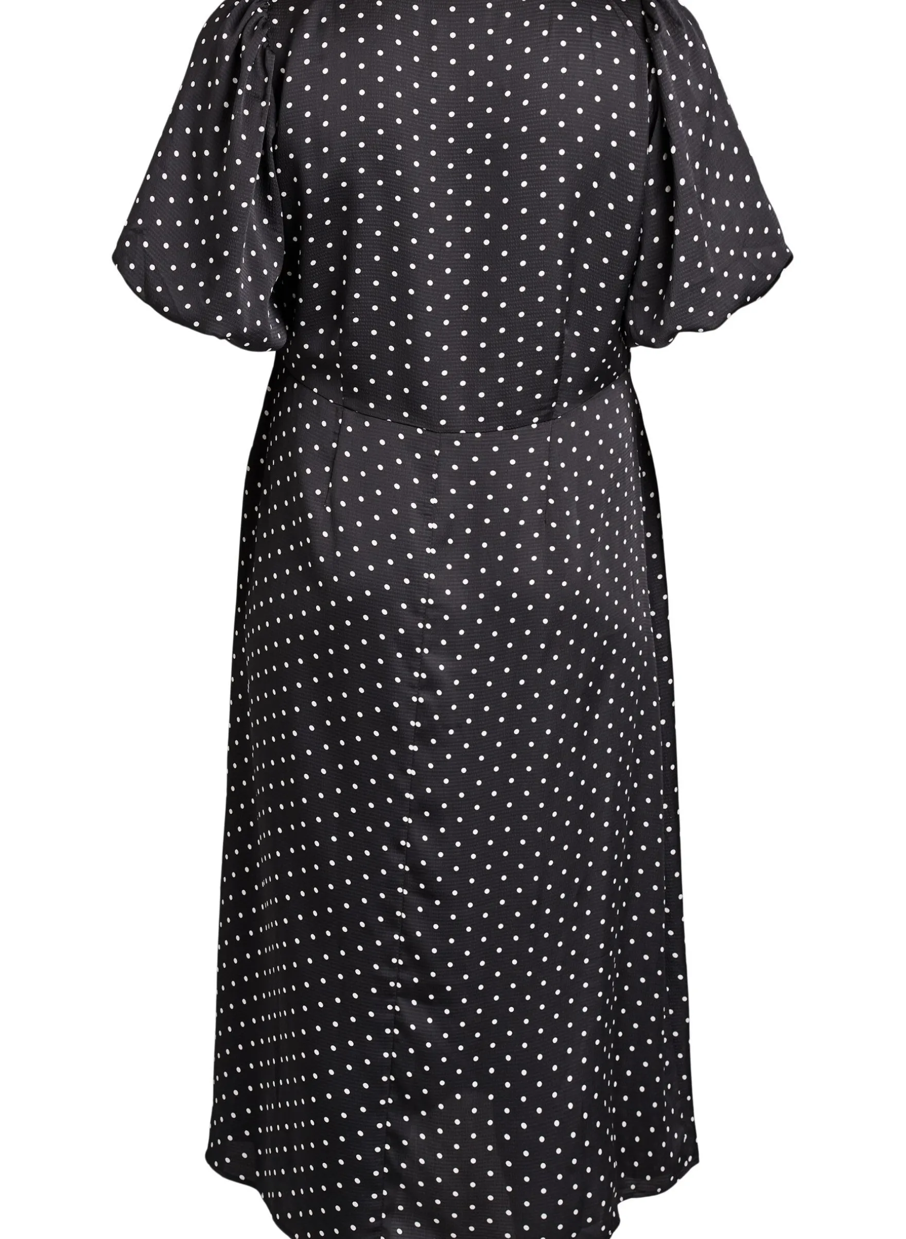 Gepunktetes Midikleid mit eckigem Ausschnitt