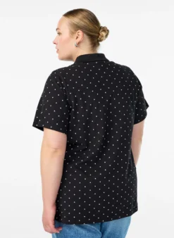 Gepunktetes Poloshirt mit kurzen Ärmeln