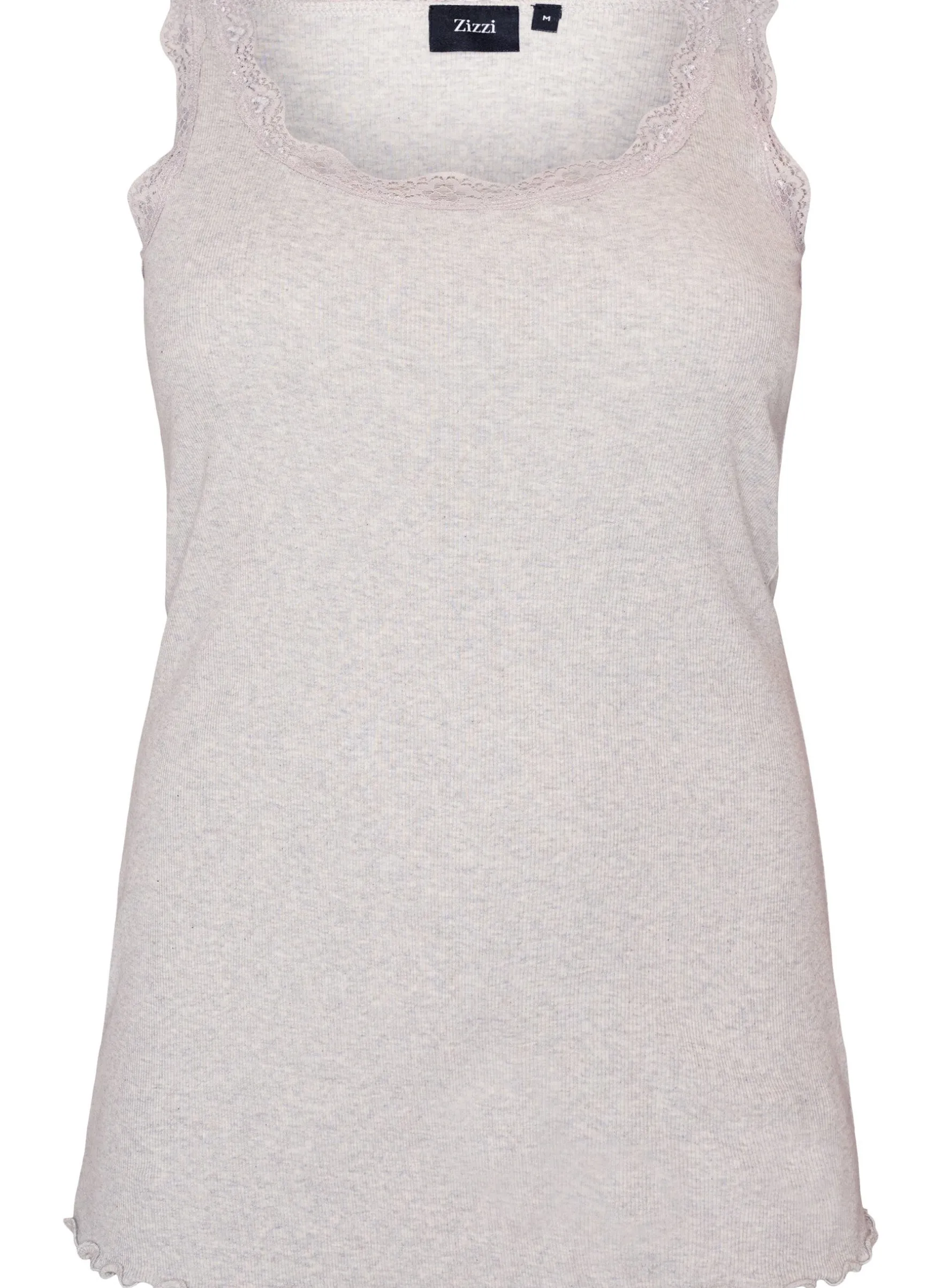 Geripptes Top mit Spitzen