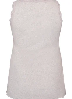 Geripptes Top mit Spitzen