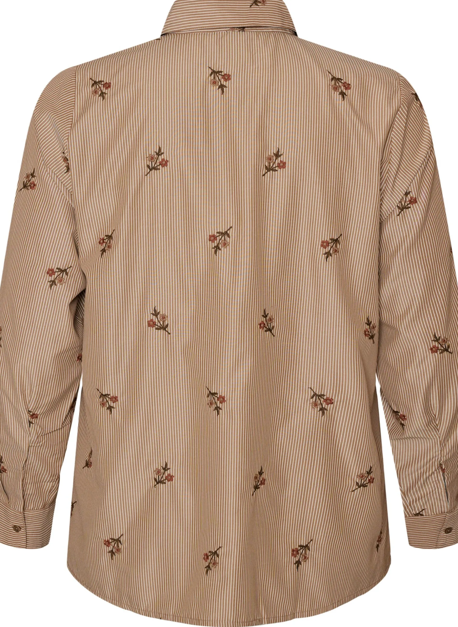 Gestreifte Bluse mit bestickten Blumen