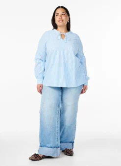 Gestreifte Bluse mit Bindedetail