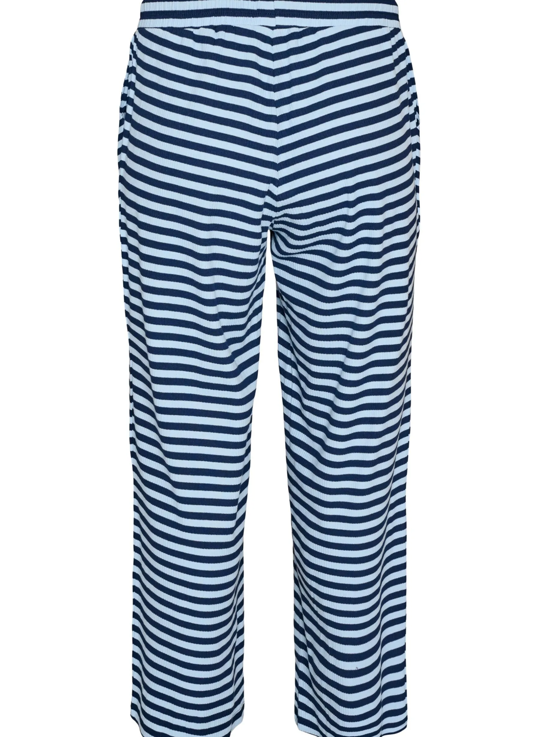 Gestreifte Schlafanzughose mit hoher Taille und weiten Beinen