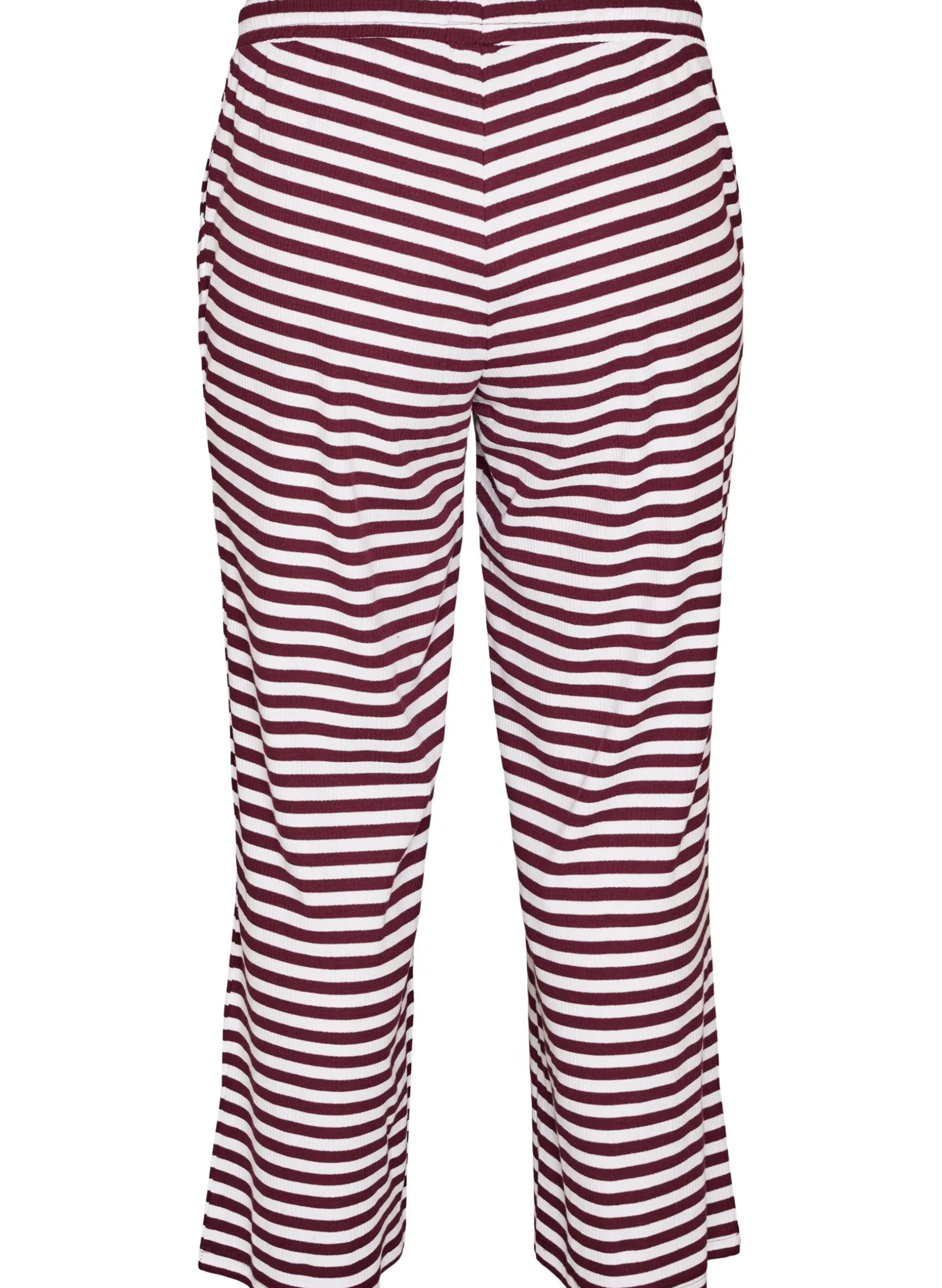 Gestreifte Schlafanzughose mit hoher Taille und weiten Beinen