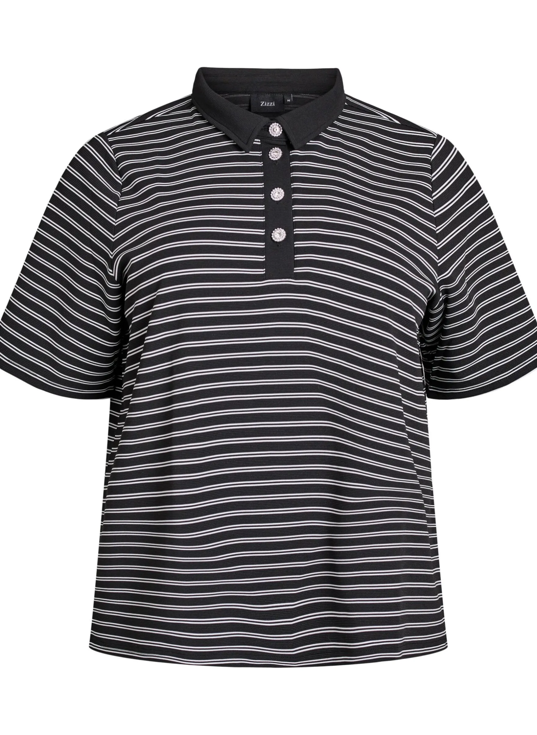 Gestreiftes Poloshirt mit kurzen Ärmeln und Knöpfen