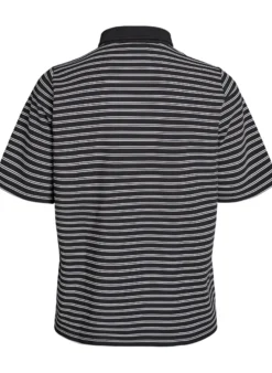 Gestreiftes Poloshirt mit kurzen Ärmeln und Knöpfen