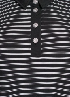 Gestreiftes Poloshirt mit kurzen Ärmeln und Knöpfen