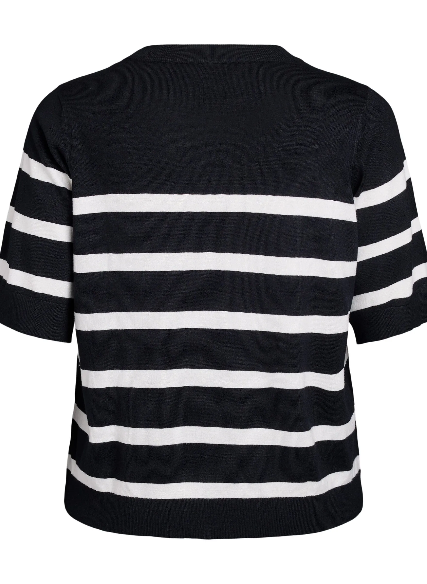 Gestreiftes Stricktop mit kurzen Ärmeln
