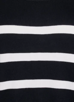 Gestreiftes Stricktop mit kurzen Ärmeln