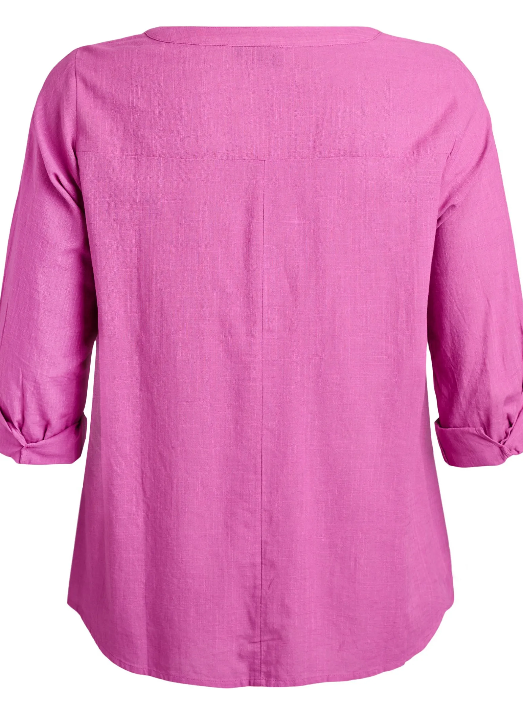 Hemdbluse aus Baumwolle mit V-Ausschnitt
