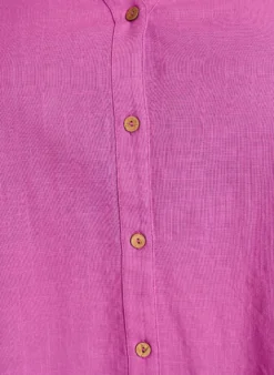 Hemdbluse aus Baumwolle mit V-Ausschnitt
