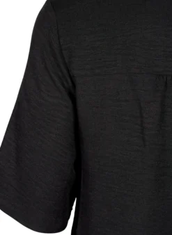 Hemdbluse mit V-Ausschnitt und kurzen Ärmeln