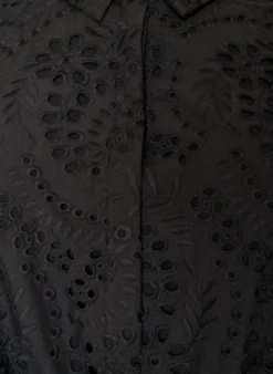 Hemdblusenkleid aus Broderie Anglaise mit Bindegürtel