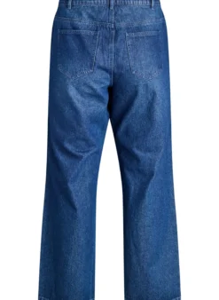 High-Waist-Jeans in gerader Passform mit Strasssteinen