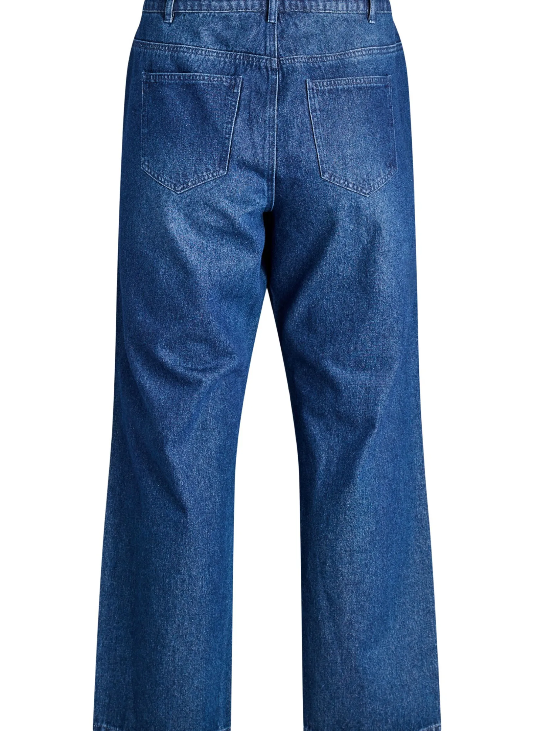 High-Waist-Jeans in gerader Passform mit Strasssteinen
