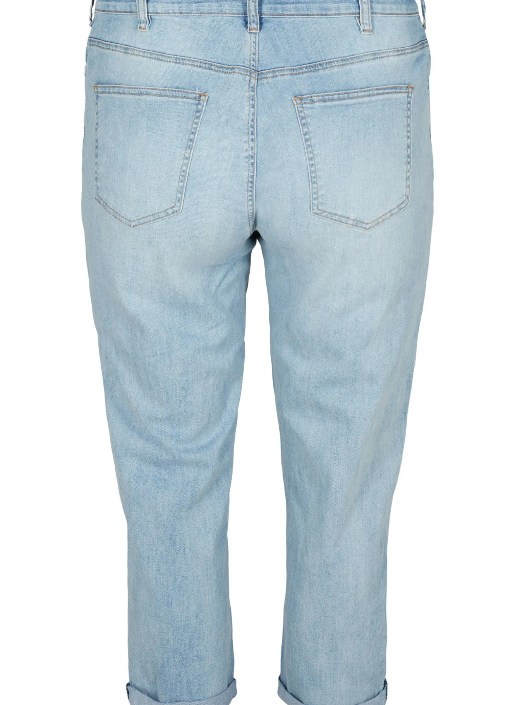 Hochgekrempelte 7/8-Jeans mit hoher Taille