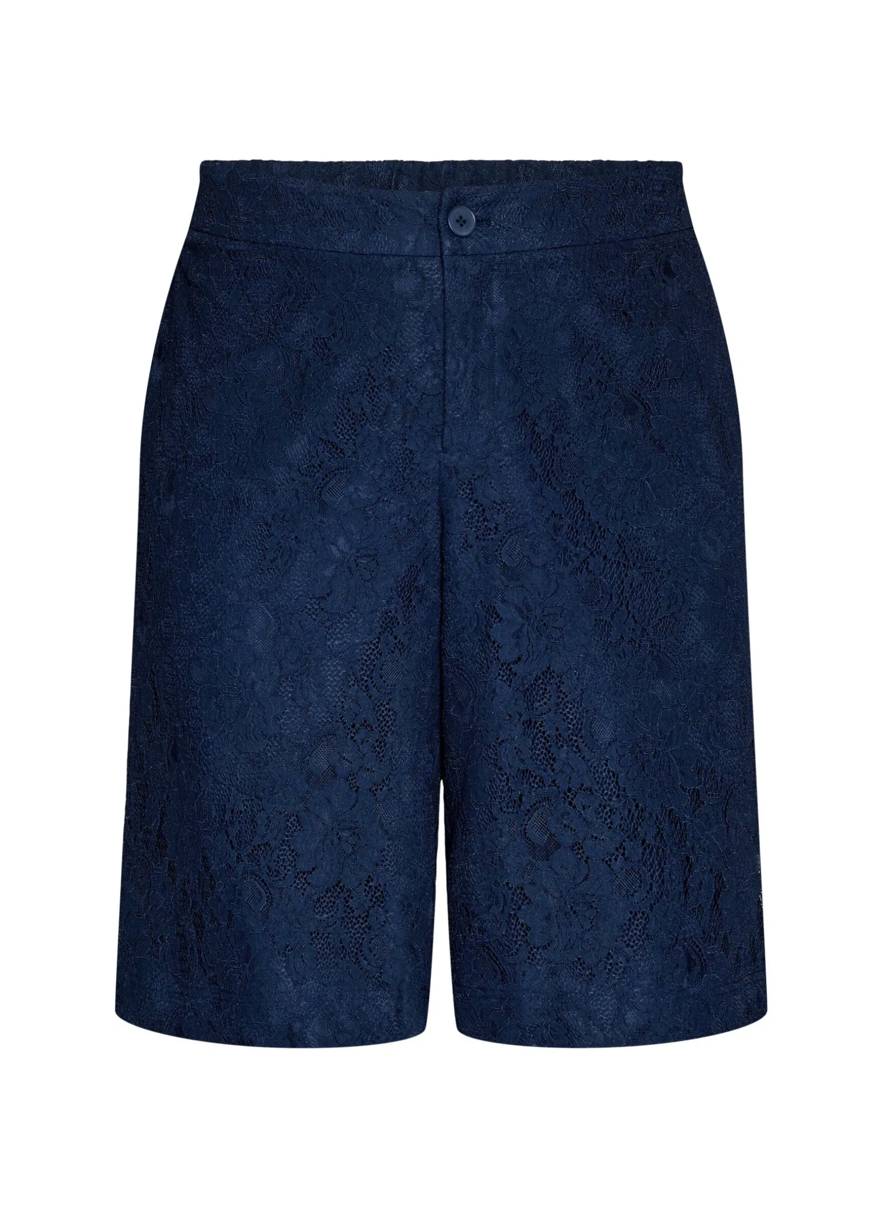 Hoch taillierte Bermudashorts aus Spitze