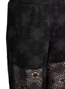 Hoch taillierte Hose aus Spitze mit weitem Beinen
