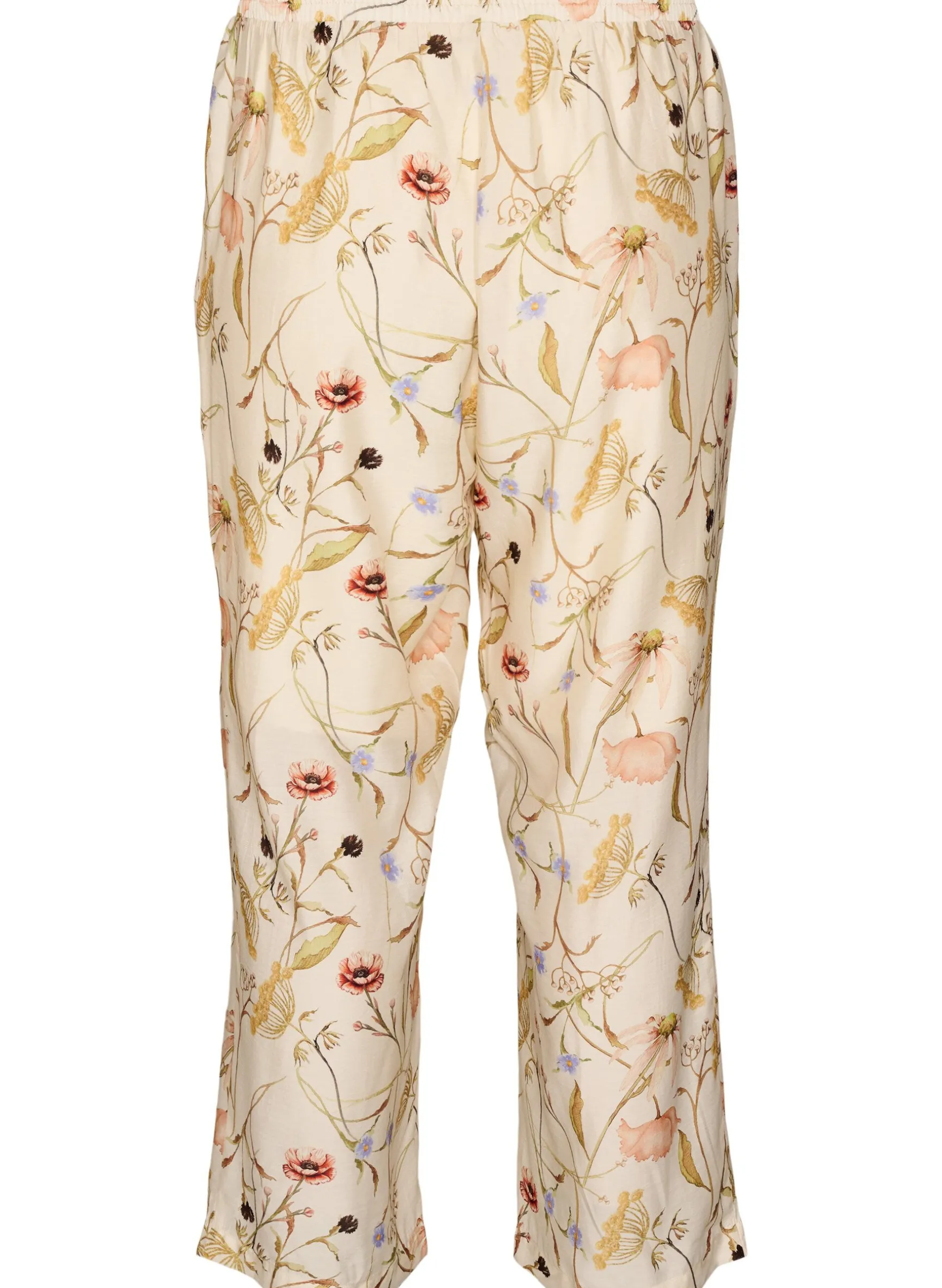 Hoch taillierte Hose aus Viskose mit Blumenmuster
