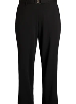 Hoch taillierte Hose mit Gürtel und goldener Schnalle