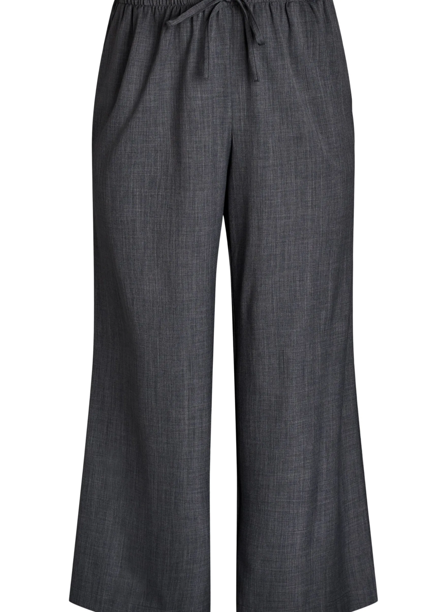 Hoch taillierte Hose mit weiten Beinen