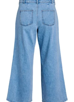 Hoch taillierte Jeans mit weitem Bein