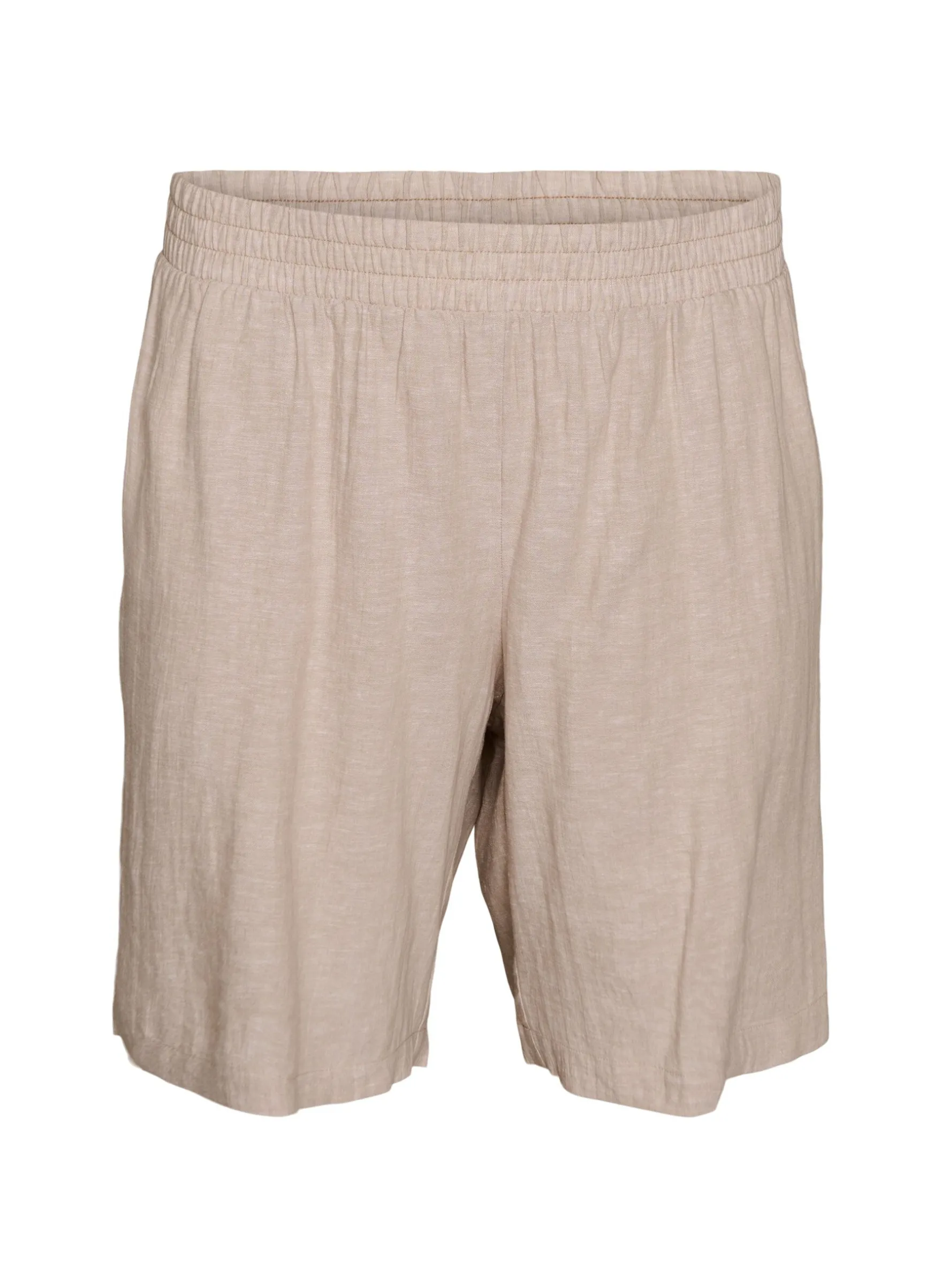 Hoch taillierte Shorts aus Leinen und Viskose