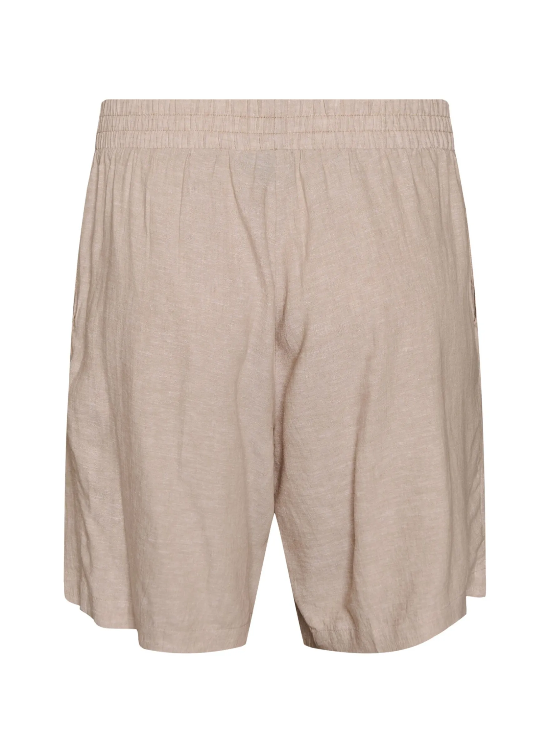 Hoch taillierte Shorts aus Leinen und Viskose