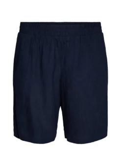 Hoch taillierte Shorts aus Leinen und Viskose