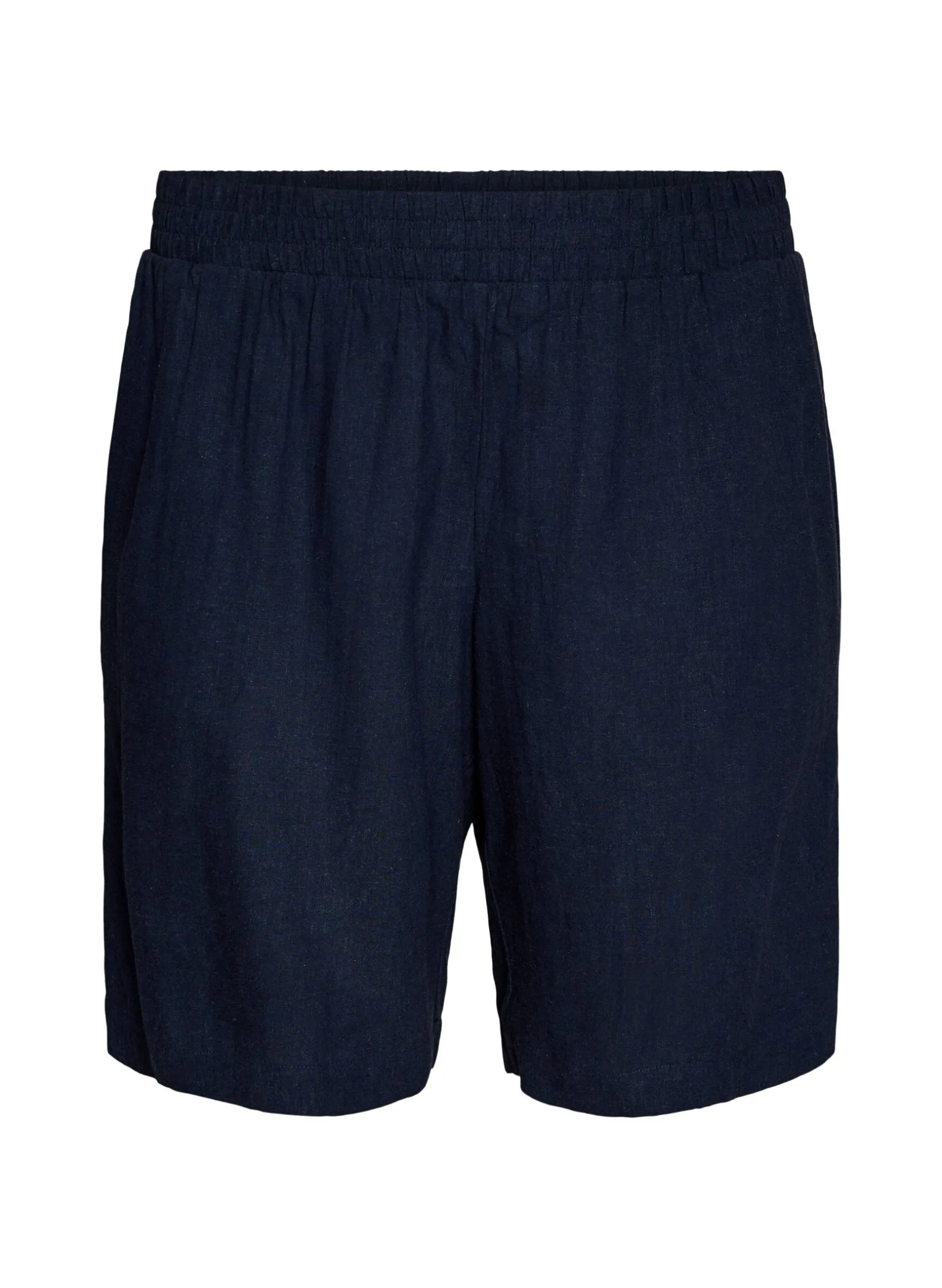 Hoch taillierte Shorts aus Leinen und Viskose