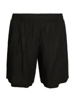Hoch taillierte Shorts aus Leinen und Viskose