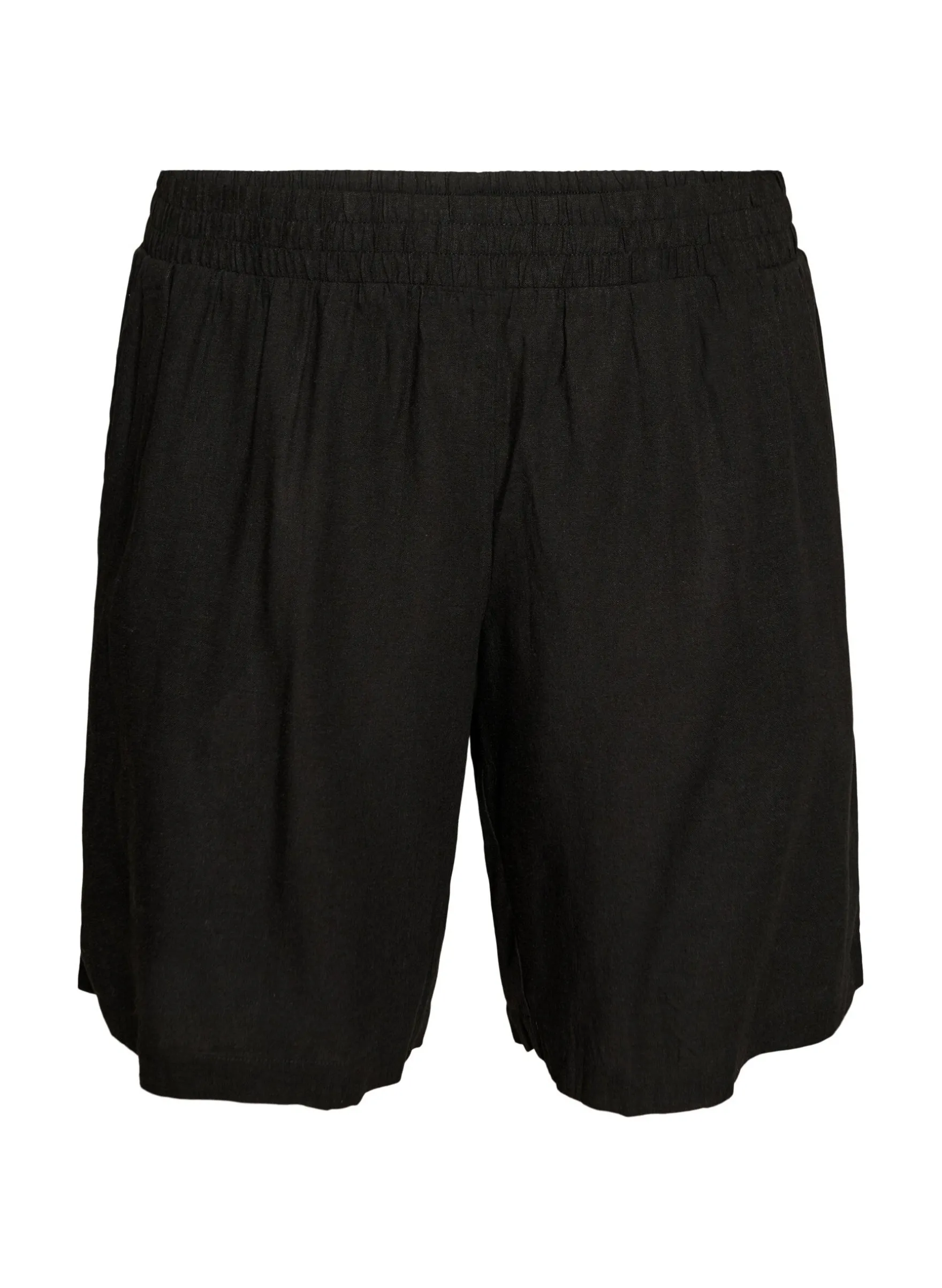 Hoch taillierte Shorts aus Leinen und Viskose