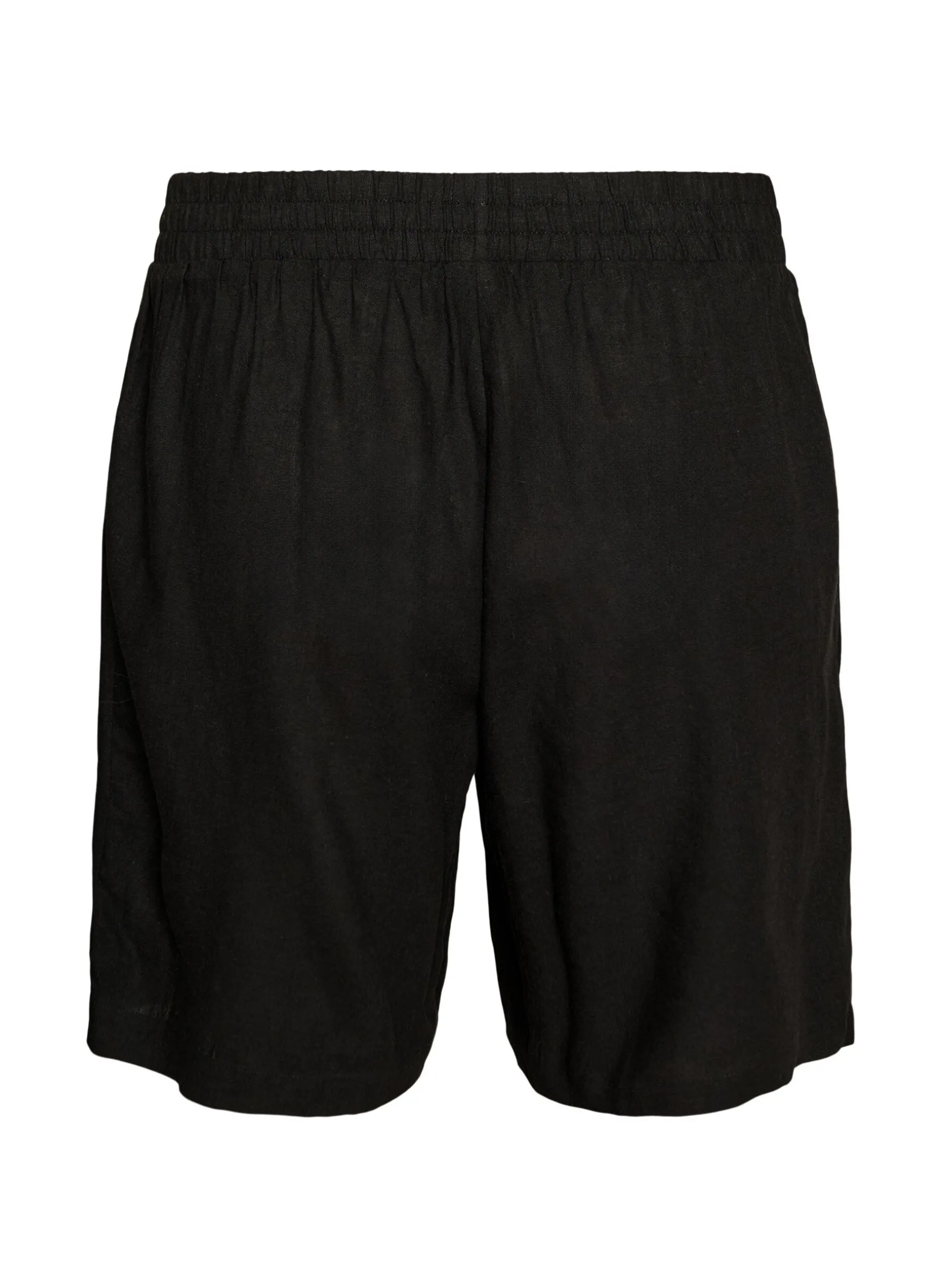 Hoch taillierte Shorts aus Leinen und Viskose