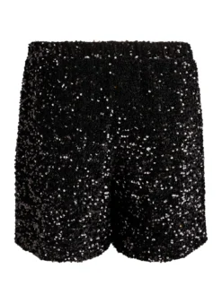 Hoch taillierte Shorts mit Pailletten