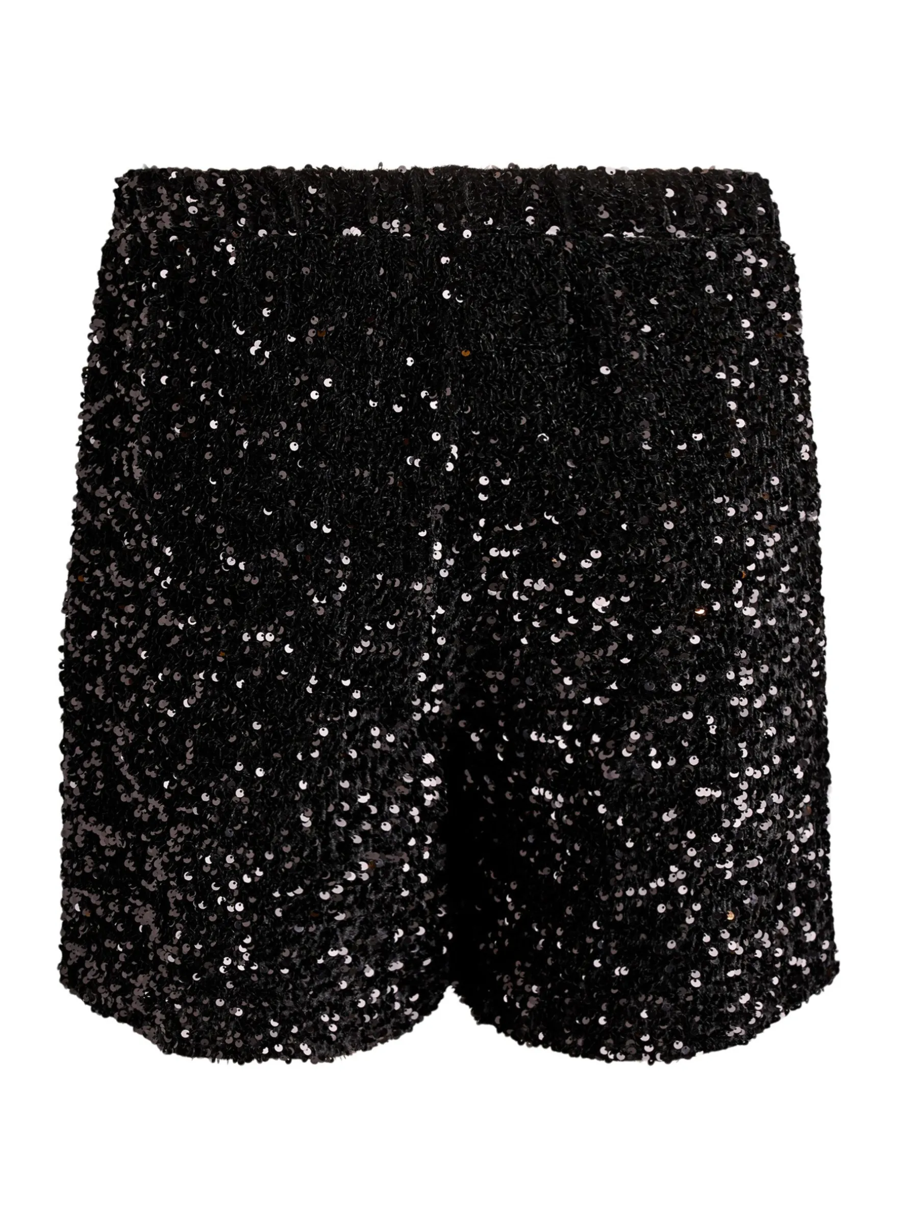 Hoch taillierte Shorts mit Pailletten