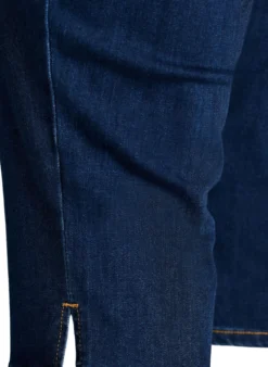 Hoch taillierte Slim Fit Caprihose aus Stretch-Denim