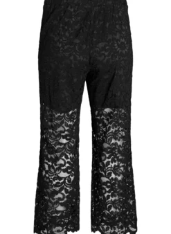 Hoch taillierte Spitzenhose mit geraden Beinen