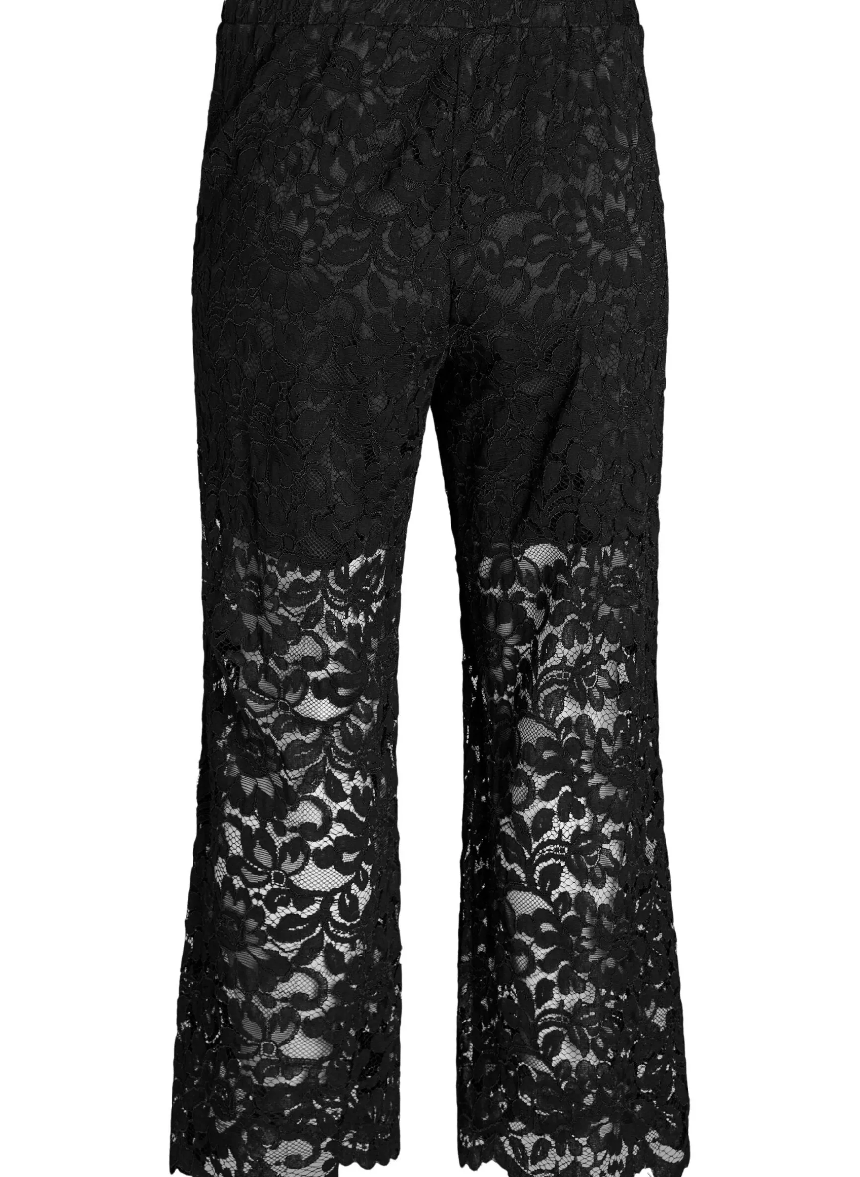 Hoch taillierte Spitzenhose mit geraden Beinen