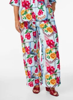 Hose mit geradem Bein in farbenfrohem Print