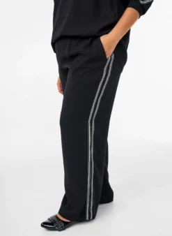 Hose mit geradem Bein und Streifendetails