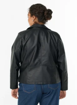 Imitierte Leder Biker Jacke