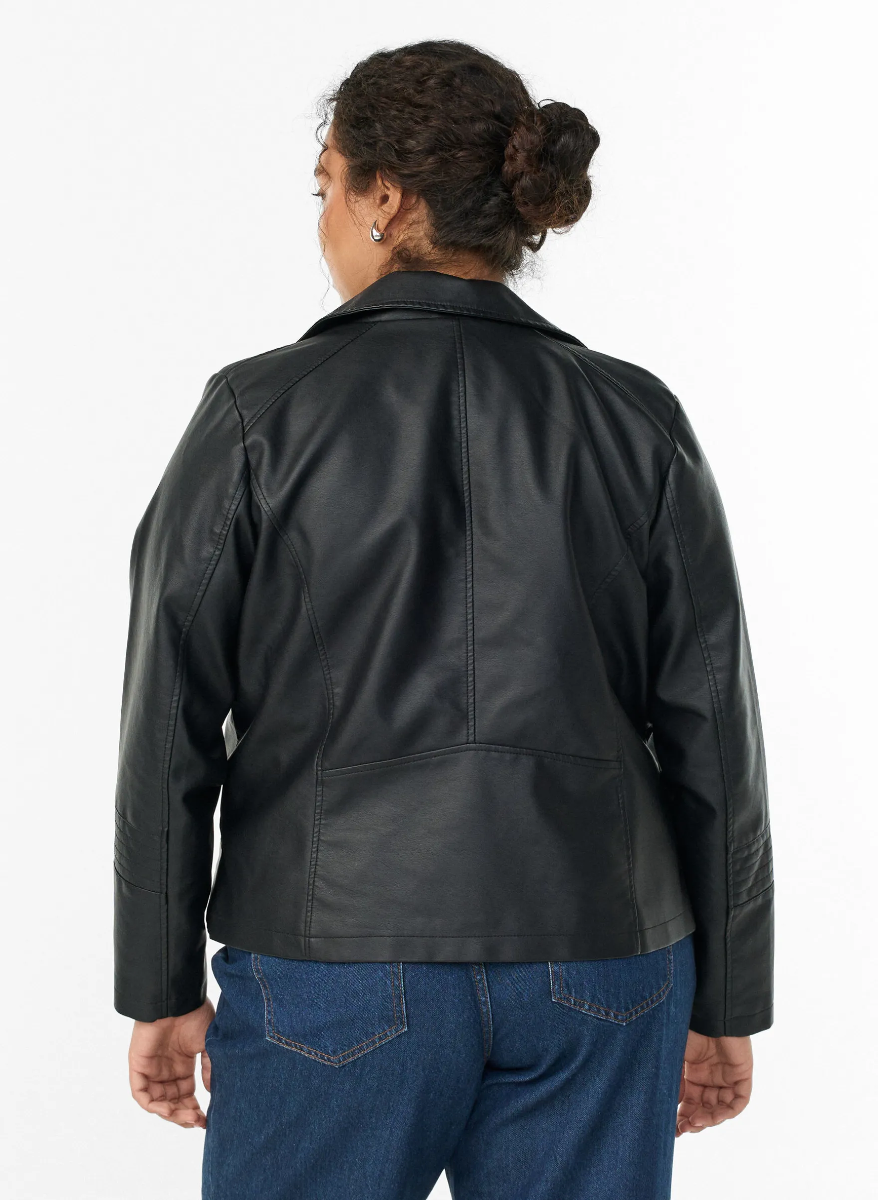 Imitierte Leder Biker Jacke
