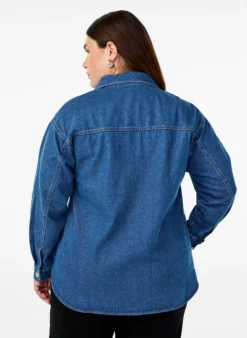 Jeansbluse mit Ösen