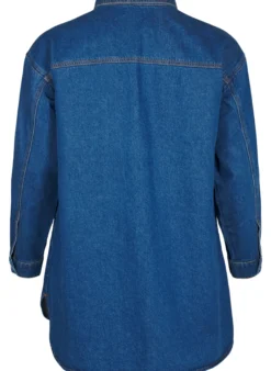 Jeansbluse mit Ösen