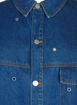 Jeansbluse mit Ösen