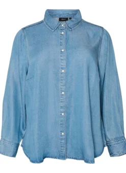 Jeanshemd aus Lyocell mit Druckknöpfen