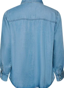 Jeanshemd aus Lyocell mit Druckknöpfen