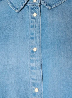 Jeanshemd aus Lyocell mit Druckknöpfen