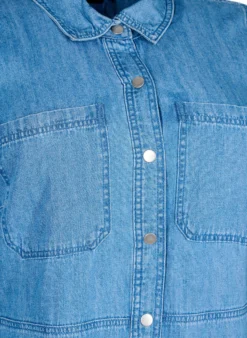 Jeanshemdkleid mit kurzen Ärmeln