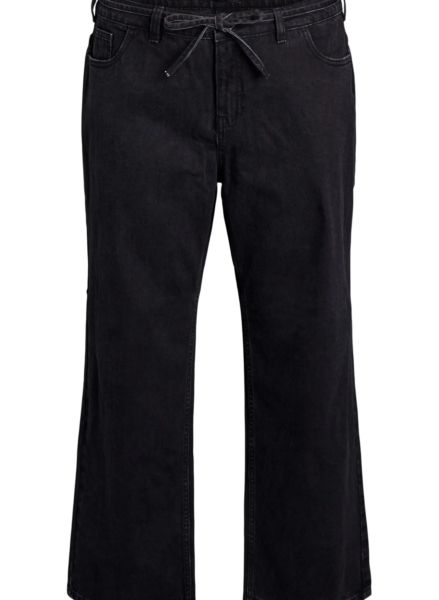 Jeans in gerader Passform mit Bindegürtel